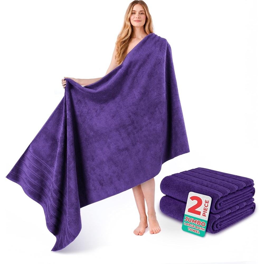 image:imageAmerican Soft Linen 100 Cotton Luxury Turkish Towels 4 PC Hand Towel Set Soft Absorbent Quick Dry OEKO Tex Standard 100 Certificated Durable Machine Washable Breathable Premium Hotel QualityViolet Purple