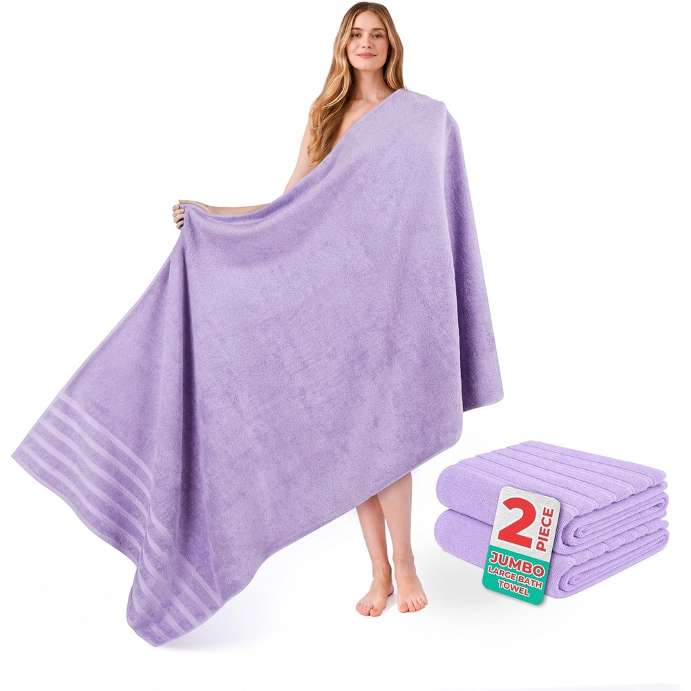 image:imageAmerican Soft Linen 100 Cotton Luxury Turkish Towels 4 PC Hand Towel Set Soft Absorbent Quick Dry OEKO Tex Standard 100 Certificated Durable Machine Washable Breathable Premium Hotel QualityLilac
