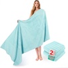 American Soft Linen 100% Cotton Luxury Turkish Towels, 4 PC Hand Towel Set | Soft Absorbent Quick Dry OEKO Tex Standard 100 Certificated Durable Machine Washable Breathable Premium Hotel Quality(Duck Egg Blue)
