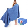 American Soft Linen 100% Cotton Luxury Turkish Towels, 4 PC Hand Towel Set | Soft Absorbent Quick Dry OEKO Tex Standard 100 Certificated Durable Machine Washable Breathable Premium Hotel Quality(Electric Blue)