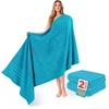 American Soft Linen 100% Cotton Luxury Turkish Towels, 4 PC Hand Towel Set | Soft Absorbent Quick Dry OEKO Tex Standard 100 Certificated Durable Machine Washable Breathable Premium Hotel Quality(Aqua Blue)