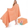 American Soft Linen 100% Cotton Luxury Turkish Towels, 4 PC Hand Towel Set | Soft Absorbent Quick Dry OEKO Tex Standard 100 Certificated Durable Machine Washable Breathable Premium Hotel Quality(Malibu Peach)
