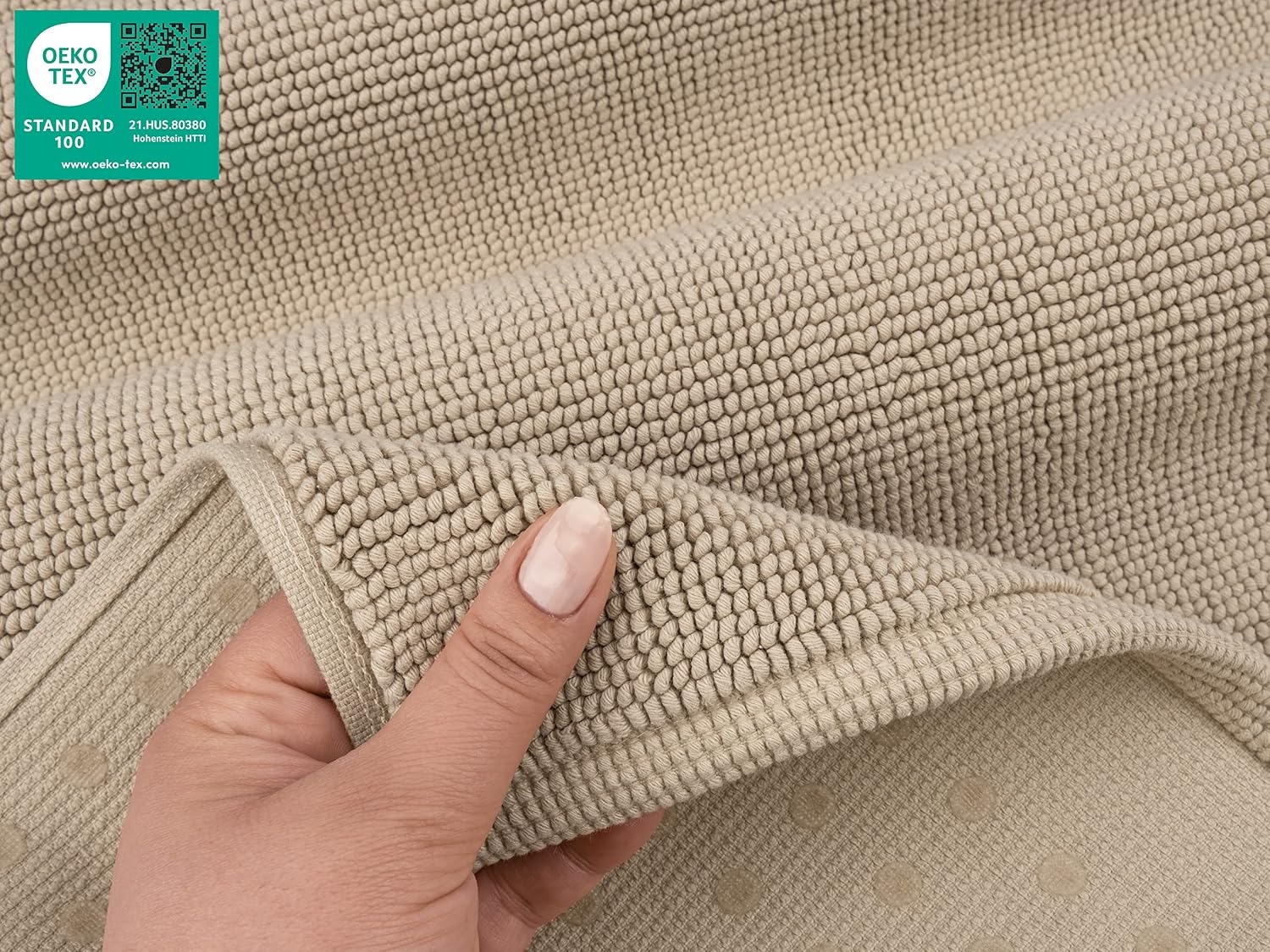 image:imageAmerican Soft Linen Bath Rug 20 in 34 in 100 Cotton Bath Mats Rugs for Bathroom Slip Reducer Washable Shaggy Form Area Rugs Aqua Blue Bath RugBeige