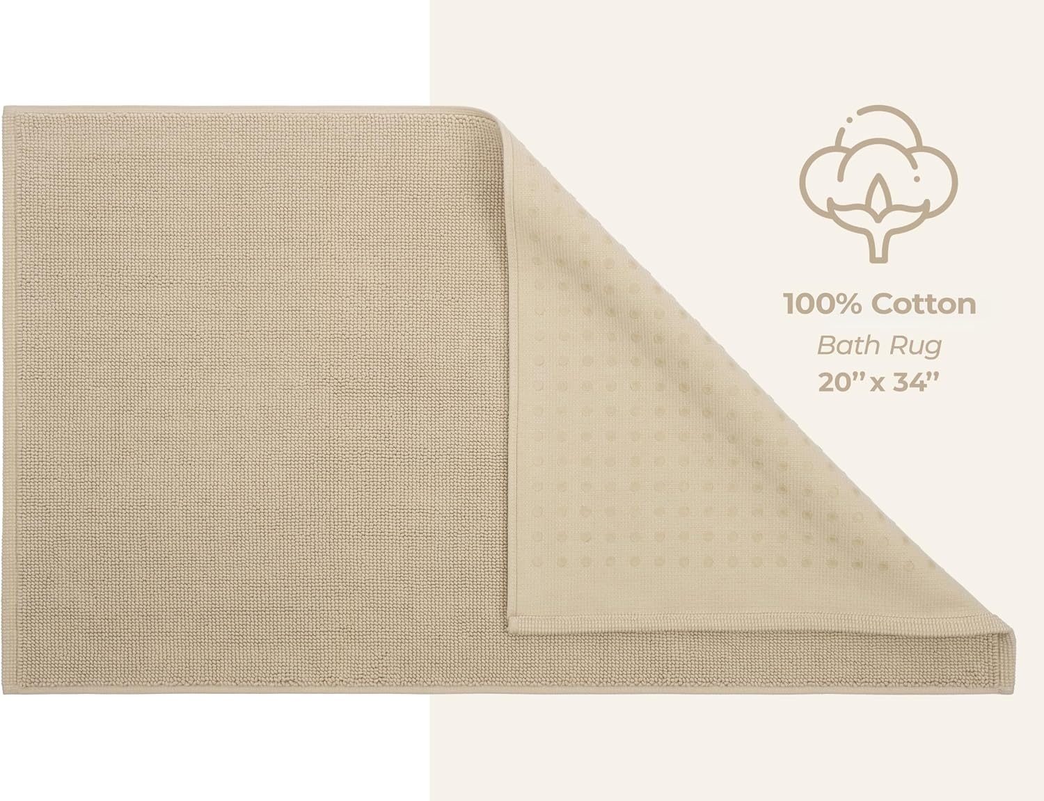 image:imageAmerican Soft Linen Bath Rug 20 in 34 in 100 Cotton Bath Mats Rugs for Bathroom Slip Reducer Washable Shaggy Form Area Rugs Aqua Blue Bath RugBeige
