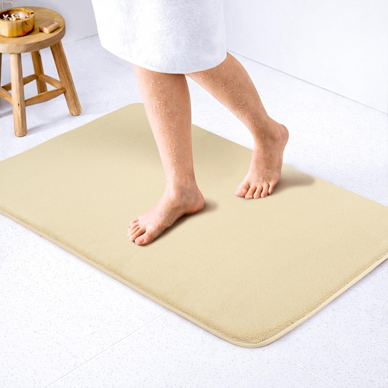 image:imageAmerican Soft Linen Bath Rug 20 in 34 in 100 Cotton Bath Mats Rugs for Bathroom Slip Reducer Washable Shaggy Form Area Rugs Aqua Blue Bath RugBeige
