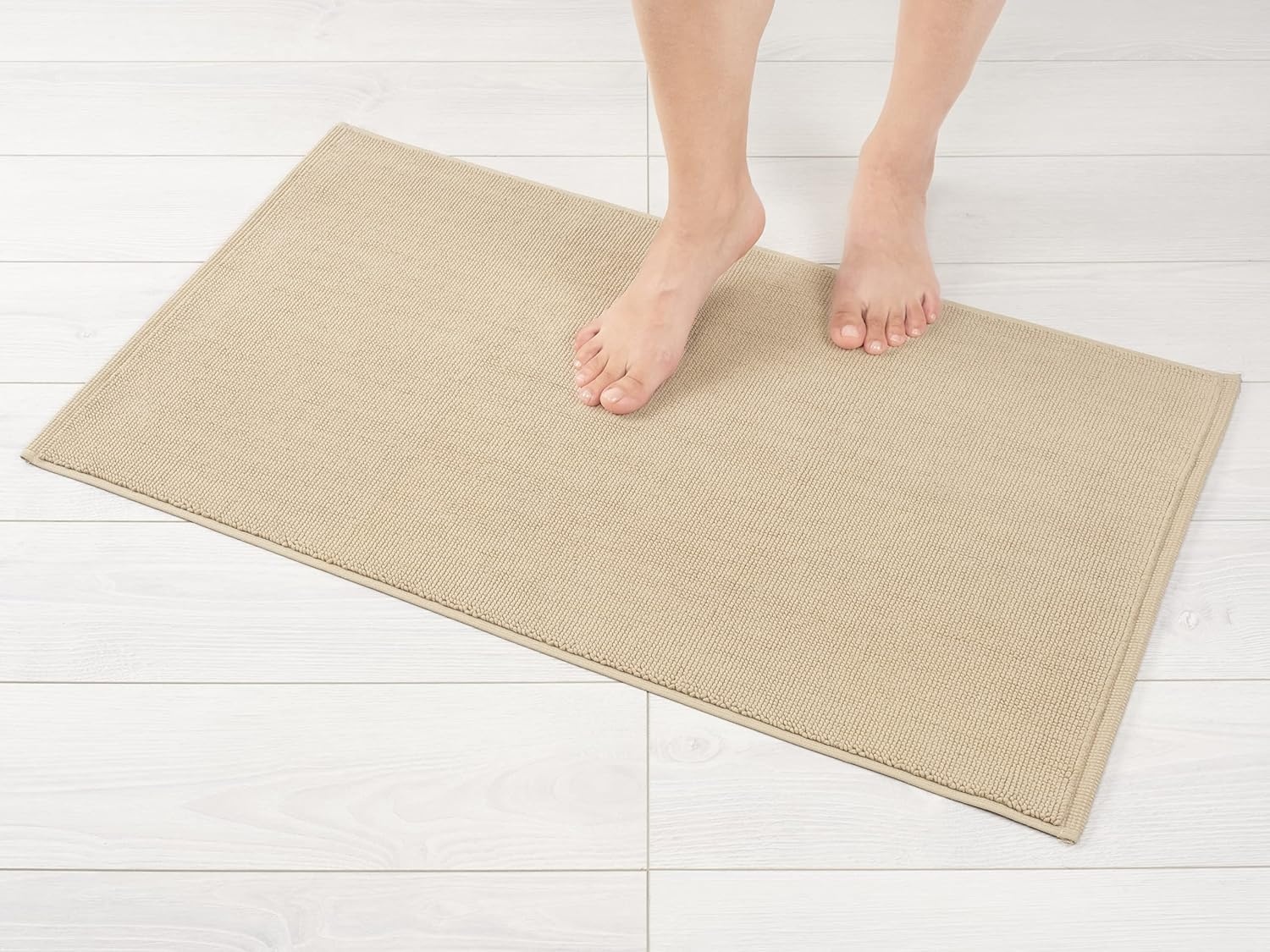 image:imageAmerican Soft Linen Bath Rug 20 in 34 in 100 Cotton Bath Mats Rugs for Bathroom Slip Reducer Washable Shaggy Form Area Rugs Aqua Blue Bath RugBeige