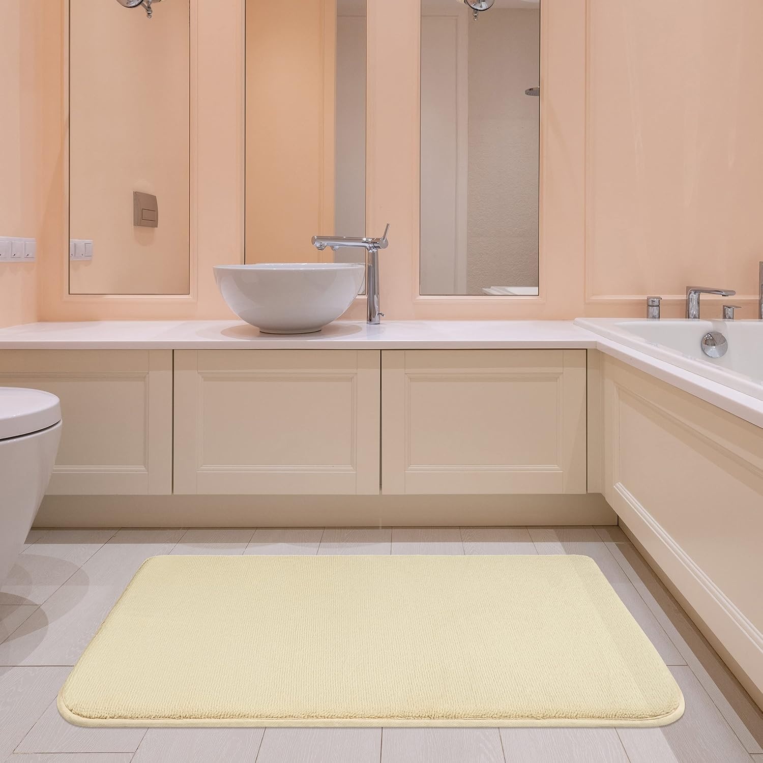 image:imageAmerican Soft Linen Bath Rug 20 in 34 in 100 Cotton Bath Mats Rugs for Bathroom Slip Reducer Washable Shaggy Form Area Rugs Aqua Blue Bath RugBeige