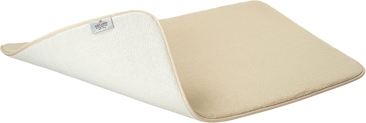 image:imageAmerican Soft Linen Bath Rug 20 in 34 in 100 Cotton Bath Mats Rugs for Bathroom Slip Reducer Washable Shaggy Form Area Rugs Aqua Blue Bath RugBeige