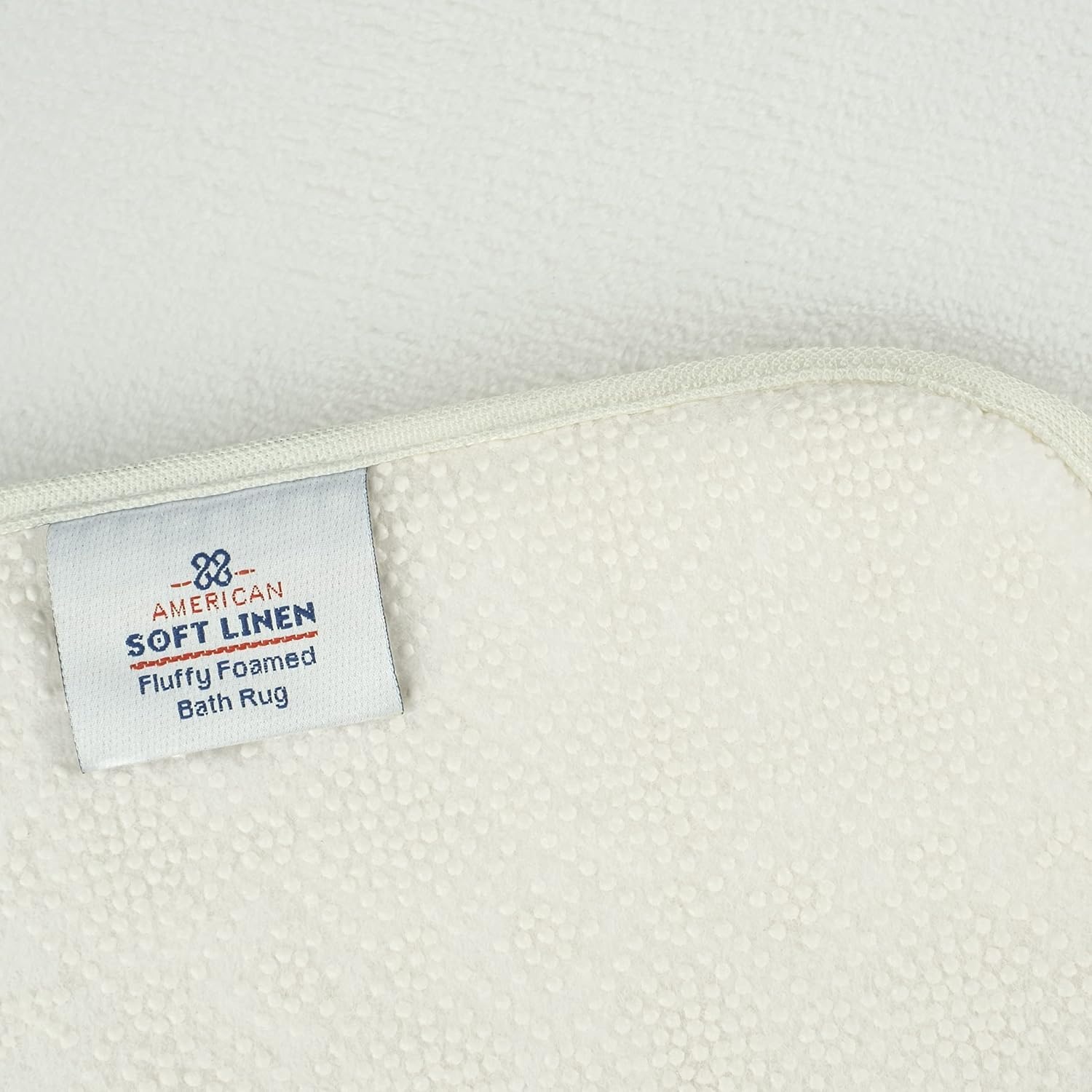 image:imageAmerican Soft Linen Bath Rug 20 in 34 in 100 Cotton Bath Mats Rugs for Bathroom Slip Reducer Washable Shaggy Form Area Rugs Aqua Blue Bath RugBright White
