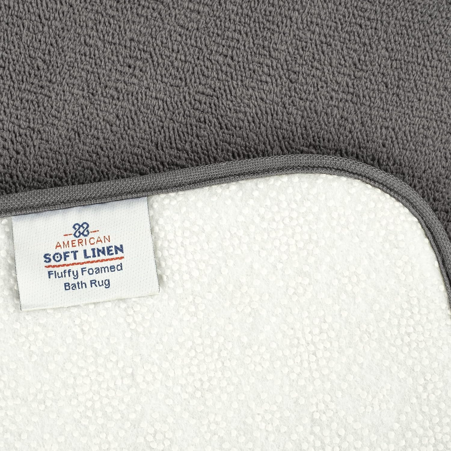 image:imageAmerican Soft Linen Bath Rug 20 in 34 in 100 Cotton Bath Mats Rugs for Bathroom Slip Reducer Washable Shaggy Form Area Rugs Aqua Blue Bath RugDark Gray