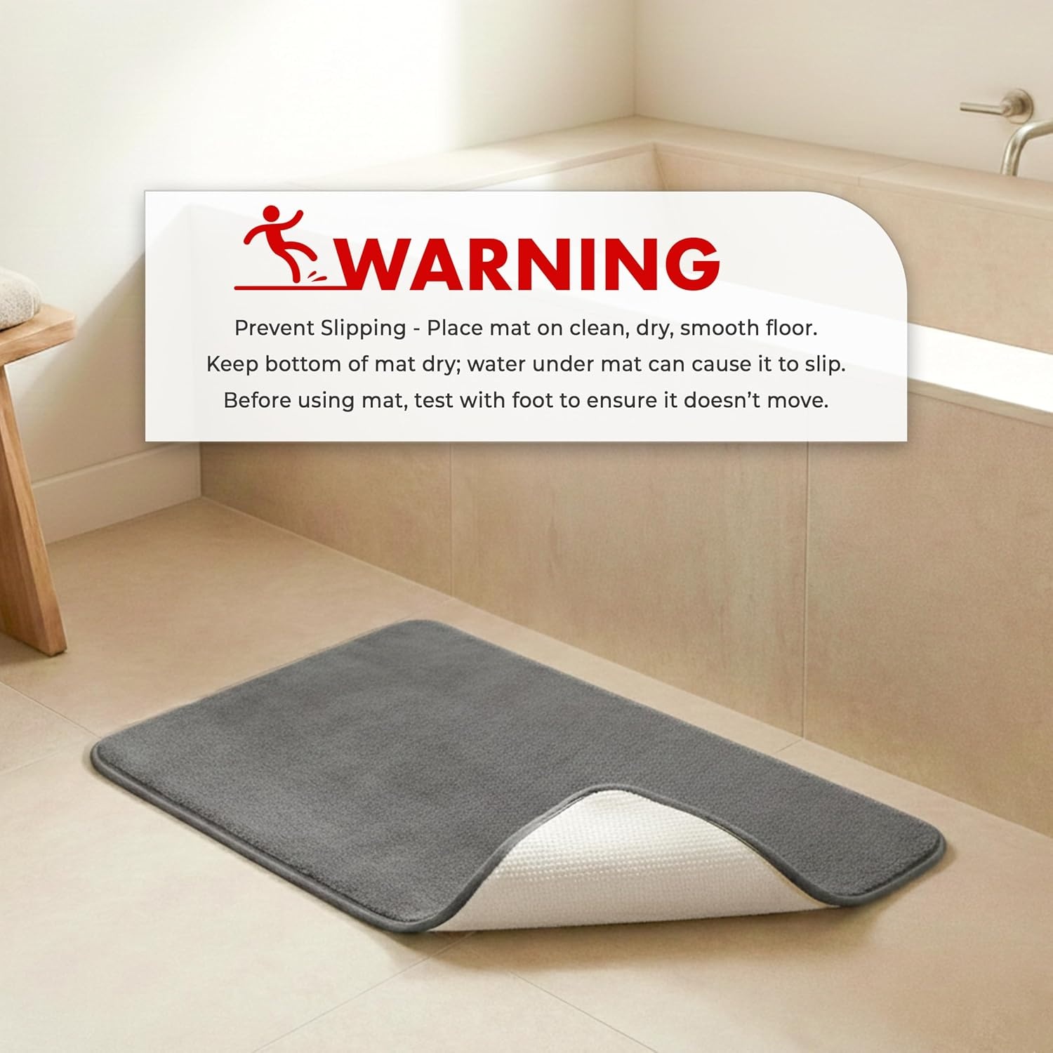 image:imageAmerican Soft Linen Bath Rug 20 in 34 in 100 Cotton Bath Mats Rugs for Bathroom Slip Reducer Washable Shaggy Form Area Rugs Aqua Blue Bath RugDark Gray