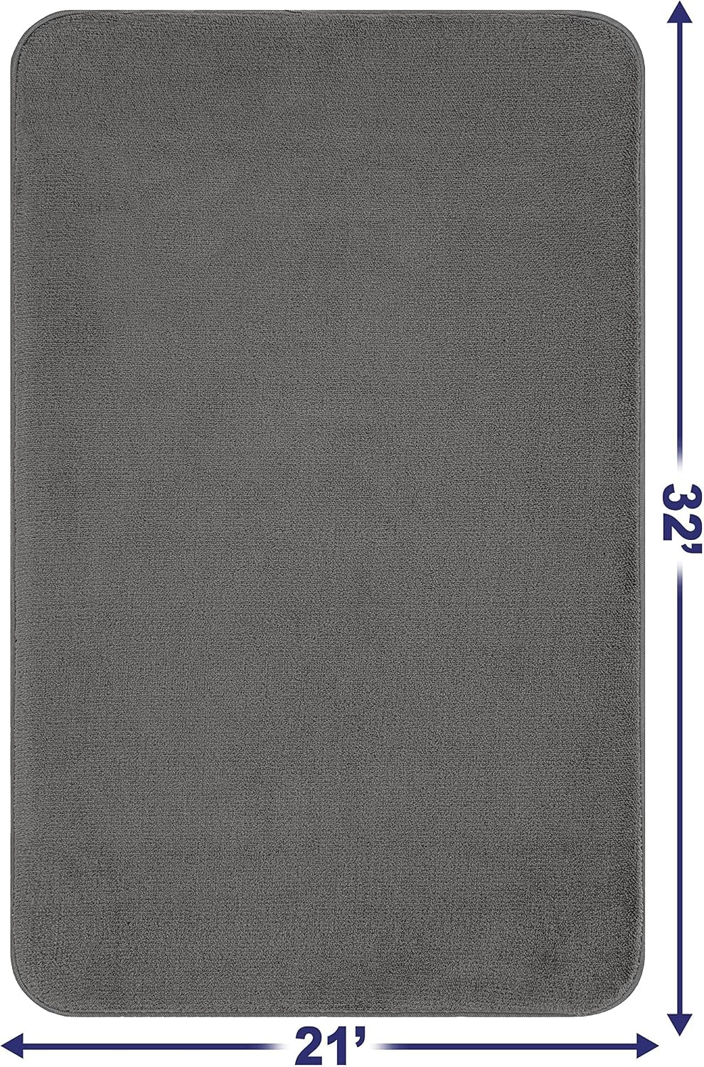 image:imageAmerican Soft Linen Bath Rug 20 in 34 in 100 Cotton Bath Mats Rugs for Bathroom Slip Reducer Washable Shaggy Form Area Rugs Aqua Blue Bath RugDark Gray
