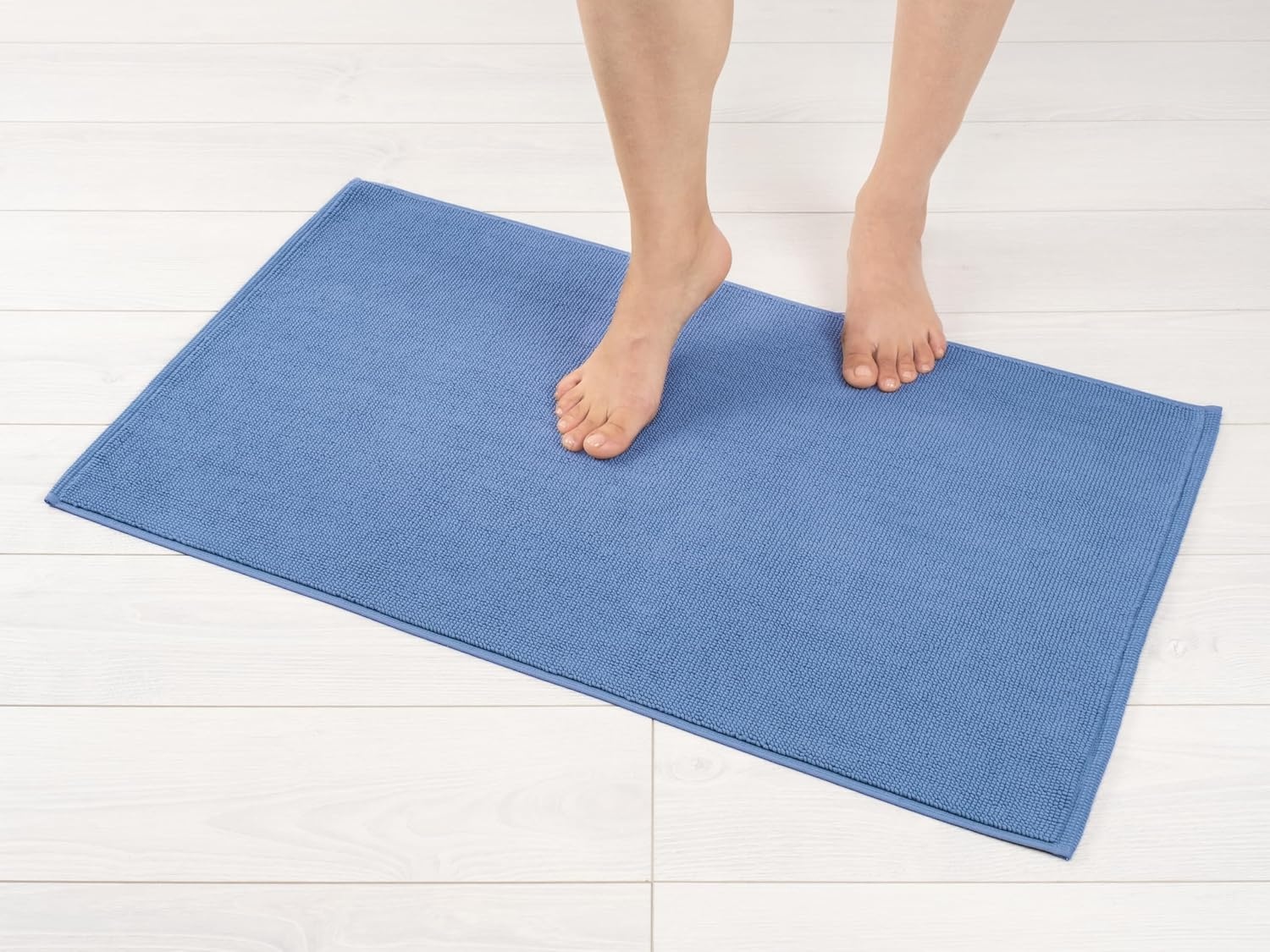image:imageAmerican Soft Linen Bath Rug 20 in 34 in 100 Cotton Bath Mats Rugs for Bathroom Slip Reducer Washable Shaggy Form Area Rugs Aqua Blue Bath RugElectric Blue