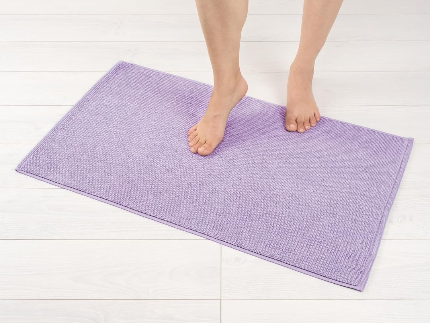 image:imageAmerican Soft Linen Bath Rug 20 in 34 in 100 Cotton Bath Mats Rugs for Bathroom Slip Reducer Washable Shaggy Form Area Rugs Aqua Blue Bath RugLilac