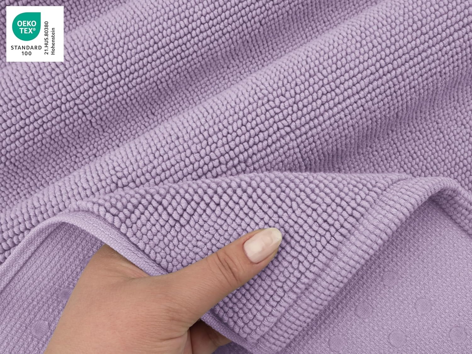 image:imageAmerican Soft Linen Bath Rug 20 in 34 in 100 Cotton Bath Mats Rugs for Bathroom Slip Reducer Washable Shaggy Form Area Rugs Aqua Blue Bath RugLilac