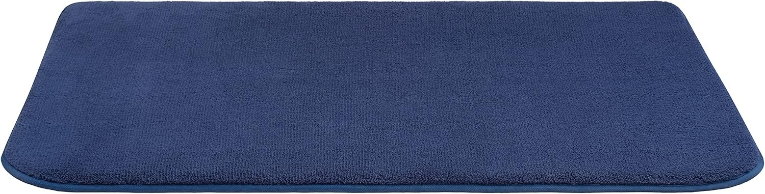 image:imageAmerican Soft Linen Bath Rug 20 in 34 in 100 Cotton Bath Mats Rugs for Bathroom Slip Reducer Washable Shaggy Form Area Rugs Aqua Blue Bath RugNavy Blue