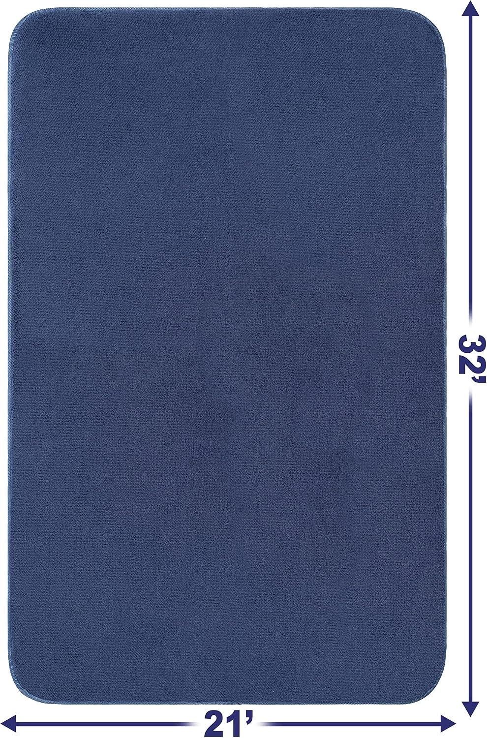 image:imageAmerican Soft Linen Bath Rug 20 in 34 in 100 Cotton Bath Mats Rugs for Bathroom Slip Reducer Washable Shaggy Form Area Rugs Aqua Blue Bath RugNavy Blue