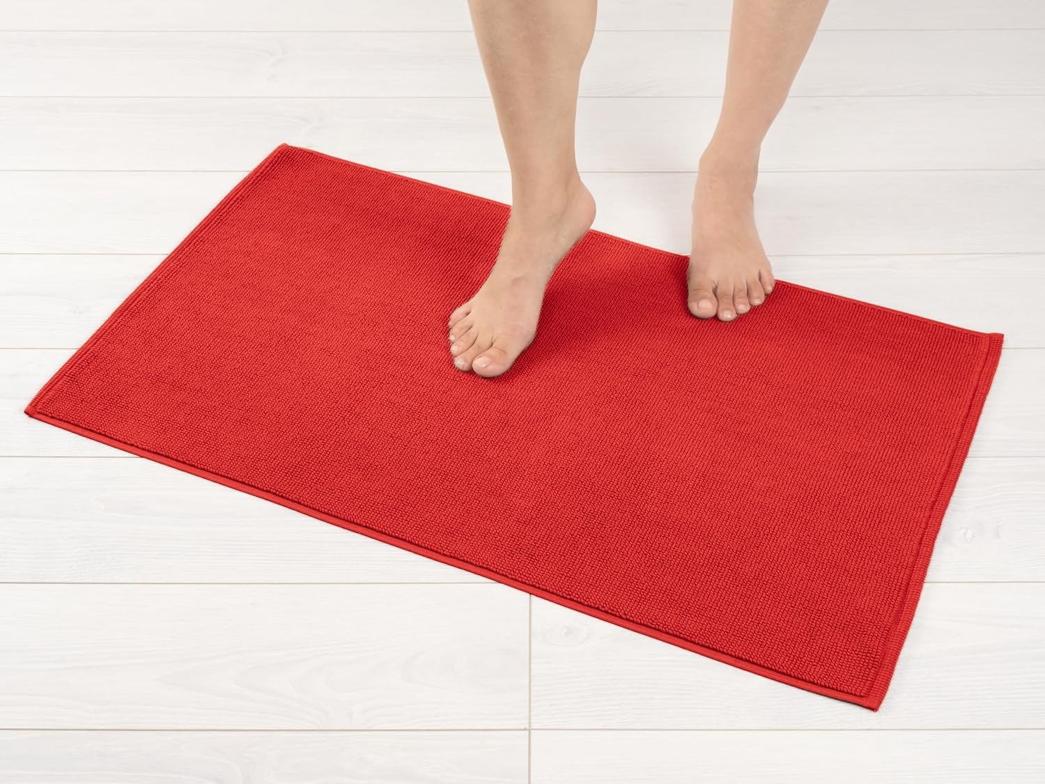 image:imageAmerican Soft Linen Bath Rug 20 in 34 in 100 Cotton Bath Mats Rugs for Bathroom Slip Reducer Washable Shaggy Form Area Rugs Aqua Blue Bath RugRed