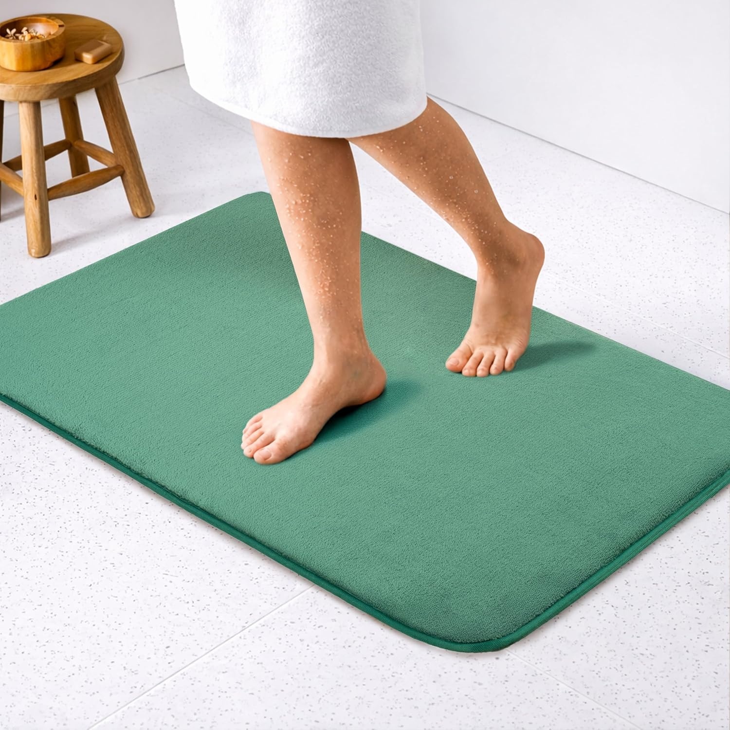 image:imageAmerican Soft Linen Bath Rug 20 in 34 in 100 Cotton Bath Mats Rugs for Bathroom Slip Reducer Washable Shaggy Form Area Rugs Aqua Blue Bath RugTeal