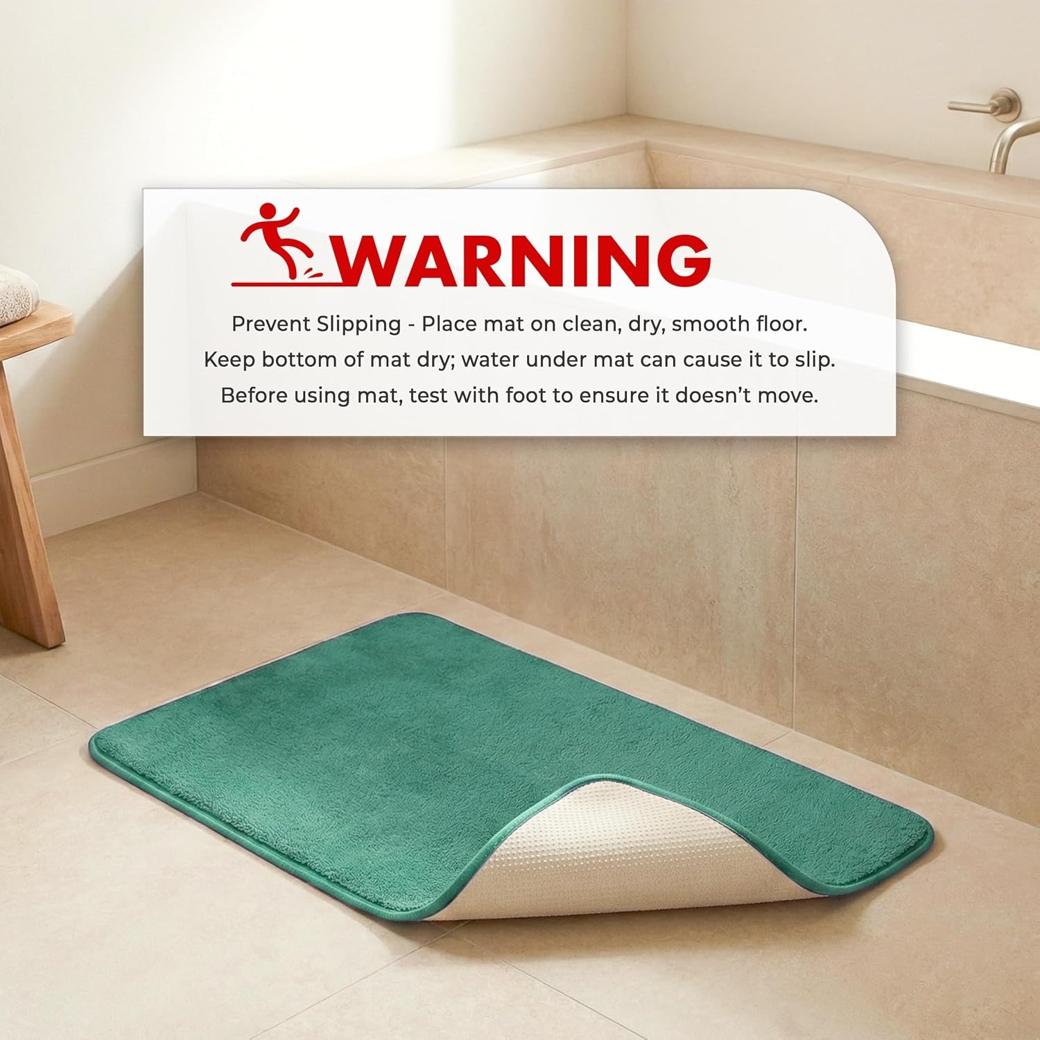 image:imageAmerican Soft Linen Bath Rug 20 in 34 in 100 Cotton Bath Mats Rugs for Bathroom Slip Reducer Washable Shaggy Form Area Rugs Aqua Blue Bath RugTeal