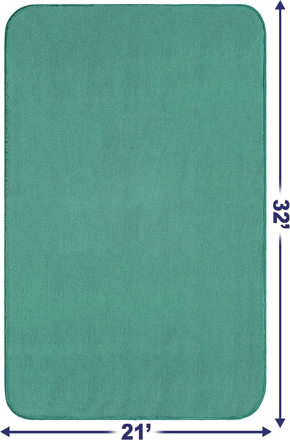 image:imageAmerican Soft Linen Bath Rug 20 in 34 in 100 Cotton Bath Mats Rugs for Bathroom Slip Reducer Washable Shaggy Form Area Rugs Aqua Blue Bath RugTeal