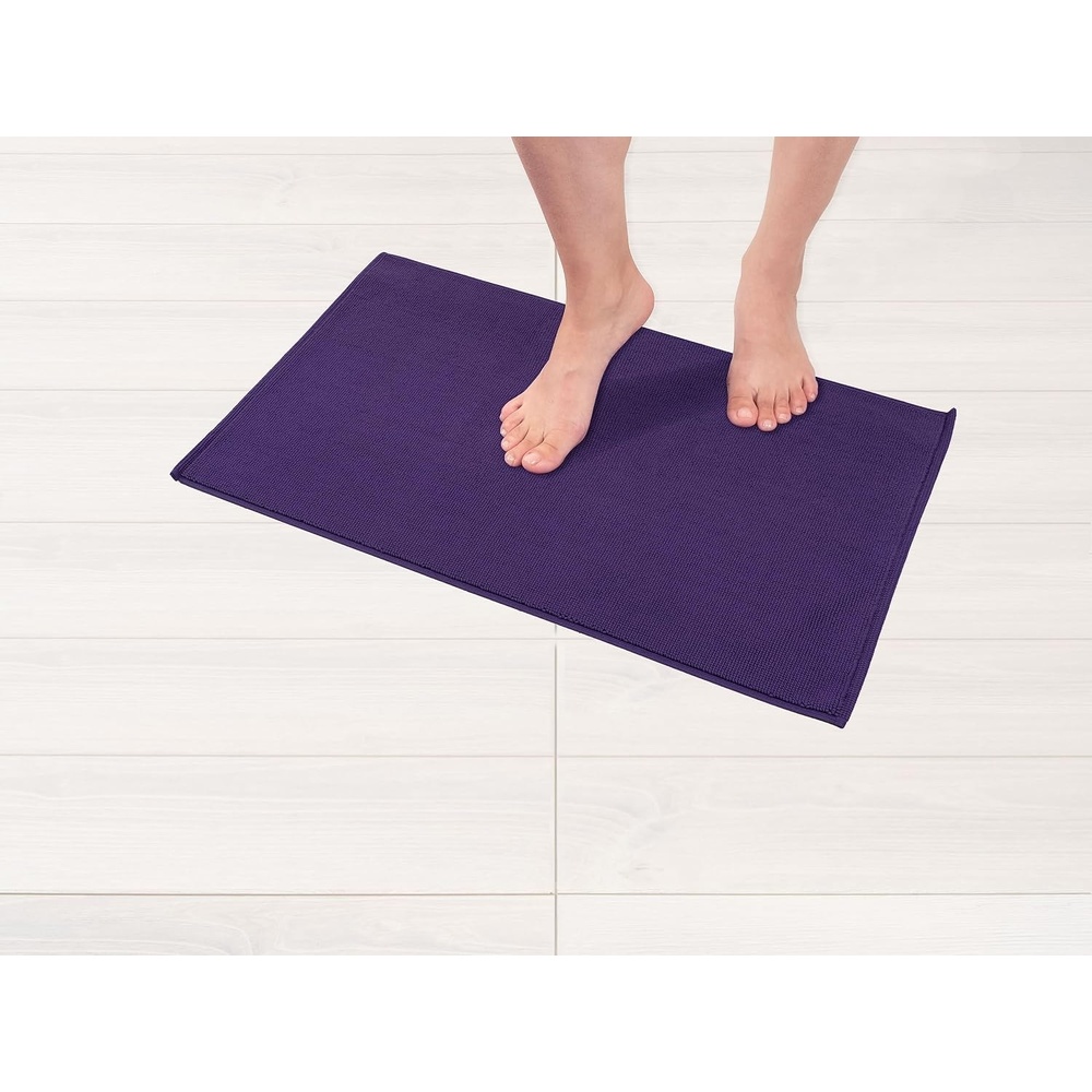 image:imageAmerican Soft Linen Bath Rug 20 in 34 in 100 Cotton Bath Mats Rugs for Bathroom Slip Reducer Washable Shaggy Form Area Rugs Aqua Blue Bath RugViolet Purple