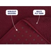 American Soft Linen Bath Rug, 20 in 34 in 100% Cotton Bath Mats Rugs for Bathroom, Slip Reducer Washable Shaggy Form Area Rugs, Aqua Blue Bath Rug(Bordeaux Red)