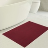 American Soft Linen Bath Rug, 20 in 34 in 100% Cotton Bath Mats Rugs for Bathroom, Slip Reducer Washable Shaggy Form Area Rugs, Aqua Blue Bath Rug(Bordeaux Red)