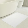 American Soft Linen Bath Rug, 20 in 34 in 100% Cotton Bath Mats Rugs for Bathroom, Slip Reducer Washable Shaggy Form Area Rugs, Aqua Blue Bath Rug(Bright White)