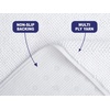American Soft Linen Bath Rug, 20 in 34 in 100% Cotton Bath Mats Rugs for Bathroom, Slip Reducer Washable Shaggy Form Area Rugs, Aqua Blue Bath Rug(Bright White)