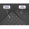American Soft Linen Bath Rug, 20 in 34 in 100% Cotton Bath Mats Rugs for Bathroom, Slip Reducer Washable Shaggy Form Area Rugs, Aqua Blue Bath Rug(Dark Gray)