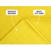 American Soft Linen Bath Rug, 20 in 34 in 100% Cotton Bath Mats Rugs for Bathroom, Slip Reducer Washable Shaggy Form Area Rugs, Aqua Blue Bath Rug(Lemon Yellow)