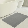 American Soft Linen Bath Rug, 20 in 34 in 100% Cotton Bath Mats Rugs for Bathroom, Slip Reducer Washable Shaggy Form Area Rugs, Aqua Blue Bath Rug(Light Grey)
