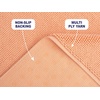 American Soft Linen Bath Rug, 20 in 34 in 100% Cotton Bath Mats Rugs for Bathroom, Slip Reducer Washable Shaggy Form Area Rugs, Aqua Blue Bath Rug(Malibu Peach)