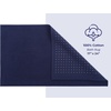 American Soft Linen Bath Rug, 20 in 34 in 100% Cotton Bath Mats Rugs for Bathroom, Slip Reducer Washable Shaggy Form Area Rugs, Aqua Blue Bath Rug(Navy Blue)