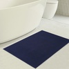 American Soft Linen Bath Rug, 20 in 34 in 100% Cotton Bath Mats Rugs for Bathroom, Slip Reducer Washable Shaggy Form Area Rugs, Aqua Blue Bath Rug(Navy Blue)