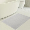 American Soft Linen Bath Rug, 20 in 34 in 100% Cotton Bath Mats Rugs for Bathroom, Slip Reducer Washable Shaggy Form Area Rugs, Aqua Blue Bath Rug(Silver Grey)