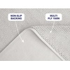 American Soft Linen Bath Rug, 20 in 34 in 100% Cotton Bath Mats Rugs for Bathroom, Slip Reducer Washable Shaggy Form Area Rugs, Aqua Blue Bath Rug(Silver Grey)