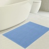 American Soft Linen Bath Rug, 20 in 34 in 100% Cotton Bath Mats Rugs for Bathroom, Slip Reducer Washable Shaggy Form Area Rugs, Aqua Blue Bath Rug(Sky Blue)