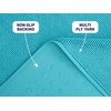 American Soft Linen Bath Rug, 20 in 34 in 100% Cotton Bath Mats Rugs for Bathroom, Slip Reducer Washable Shaggy Form Area Rugs, Aqua Blue Bath Rug(Turquoise Blue)