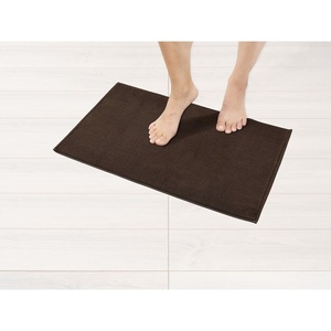 American Soft Linen Bath Rug, 20 in 34 in 100% Cotton Bath Mats Rugs for Bathroom, Slip Reducer Washable Shaggy Form Area Rugs, Aqua Blue Bath Rug(Chocolate Brown)